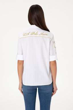 Kad_n Beyaz Uzun Kollu G_mlek Sepette S_rpriz _ndirim - U.s. polo assn фото 5