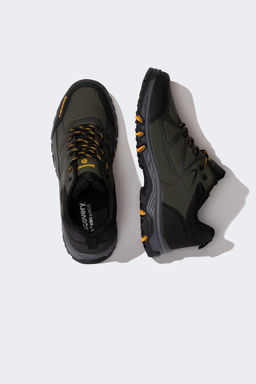 Мужские трекинговые туфли из искусственной кожи с зубчатой подошвой и шнуровкой Discovery Channel - Defacto фото 7