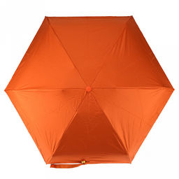 Зонт-мини механический Палитра UPF50+ ткань эпонж (полиэстер) + черное УФ-покрытие, 6 лучей, д/купола 90см, 5 сложений, 18см в сложенном виде, механизм против ветра, ручка с покрытием soft-touch, цвет оранжевый, 218гр (Китай) - Домашняя мода фото 4