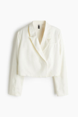 Blazer corto en mezcla de lino