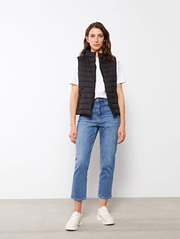 Kad?n Dik Yaka D?z Yelek