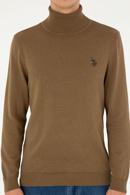 Свитер мужской U.S. Polo Assn хлопок цвета хаки  фото 6