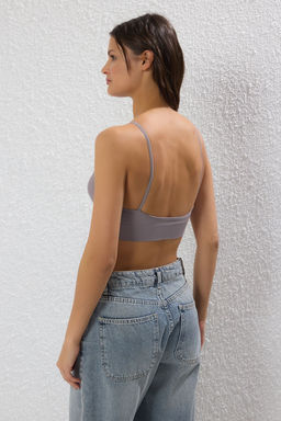 TRENDYOLMILLA Siyah Seamless/Dikissiz Ip Ask?l? Balensiz Kaps?z Bralette Orme Sutyen THMAW23SU00140 фото 4