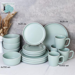 Набор столовый 16пр. керамика Ментоловый арт.16/W010 (729968)
