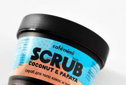 CAFE MIMI Скраб для тела кокос и папайя (стакан) 120г - Кафе красоты фото 2