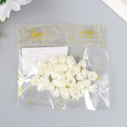 Цена за 2 шт. Бусины для творчества пластик Колокольчик жемчужный набор 40 шт. 1?0.9?0.9 см