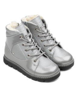Ботинки детские шерсть 23016 кожа, ЛОНДОН серебристый - Tapiboo фото 2