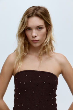 Top bandeau con cuentas decorativas - H&m фото 5
