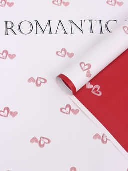 Цена за 20 шт. Пленка флористическая для цветов, «Двойные сердца», красная, 57×57 см