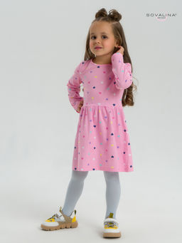 Платье Эля цветные сердечки на розовом - Sovalina фото 2