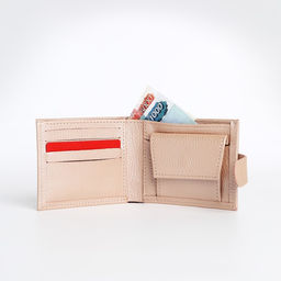 Кошелёк на кнопке, TEXTURA, цвет пудра  фото 8