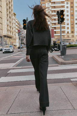 CONTRAST TOPSTITCH SEAM TROUSERS - Zara фото 4