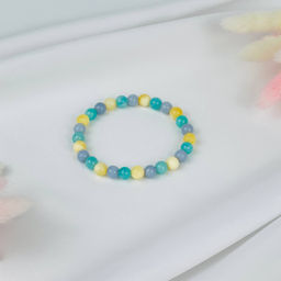 Браслет из Амазонита, Ангелита и Кальцита - Радуга самоцветов фото 2