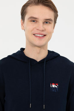 U. S. Polo Assn Мужской темно-синий трикотажный свитер с капюшоном - U.s. polo assn фото 15