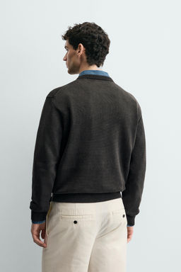 JERSEY ESTRUCTURA LAVADA ALGOD?N / Negro - Zara фото 3