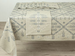 24С63-ШР/уп.кор. Комплект столовый 140*210 Птушкi-кветкi рис. 124 цв. 1