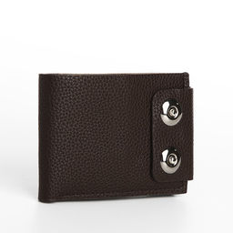 Портмоне мужское на магнитах, отдел для купюр, карт, монет, коричневое