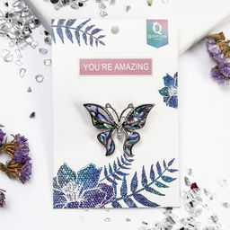 Брошь «Галиотис» бабочка летящая, в серебре