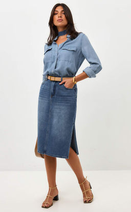 Юбка джинс F512-0203 m.blue - Fine joyce фото 2