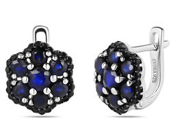 Серьги, сапфир корунд , шпинель, Зима