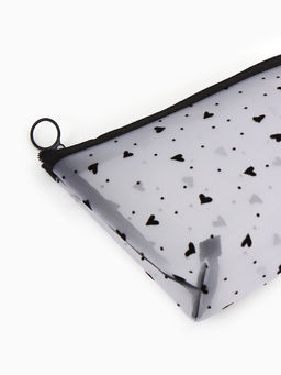 Косметичка женская Little love, с рисунком, на молнии, чёрная