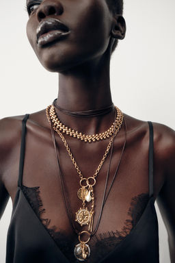 3-PACK OF CHAIN CORD CHARM NECKLACES - Zara фото 2