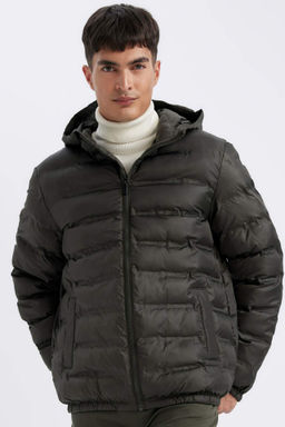 Su Itici Sisme Mont Slim Fit Dar Kesim Kapusonlu Fermuarl? Cepli - Defacto фото 2