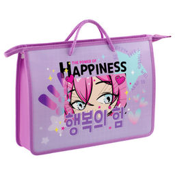 Папка на молнии с ручками А4 ArtSpace "Cute" ширина 75мм (ПТ-15_4_60169) пластик