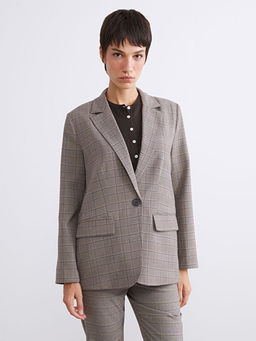 Ekose Kad?n Blazer Ceket