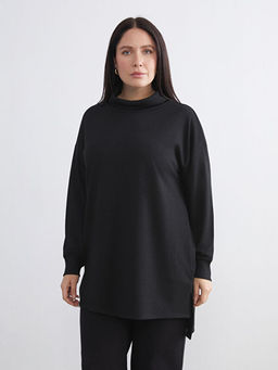 Dik Yaka Oversize Kad?n Sweatshirt Tunik