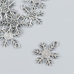 Декор для творчества металл «Снежинка игольчатая» набор 15 шт. серебро 2×2.5 см