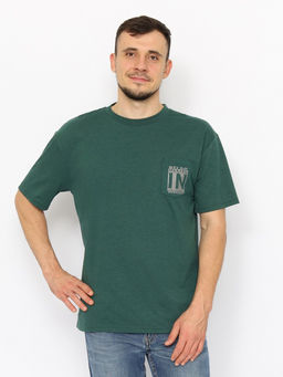 CRB wear/CWSM 60309-18 Футболка мужская,зеленый меланж/Ex.Cherubino  фото 3