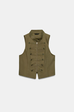 CHALECO CREMALLERA BOTONES / Khaki - Zara фото 5
