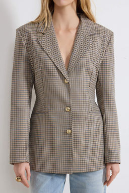 Cok Renkli Ekoseli Fitted/Vucuda Oturan Astarl? Vatkal? Dokuma Blazer Ceket TWOSS26BC00018 - Trendyolmilla фото 3