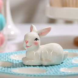 Подставка для яиц Доляна «Зайка», 25×18×9 см, доломит, голубая