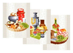 К-т полотенец Застолье 50*60 см. - 3 шт. вафля хлопок 100% - Лен поволжья фото 2