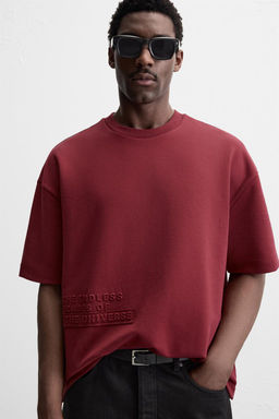 RAISED TEXT T-SHIRT - Zara фото 6