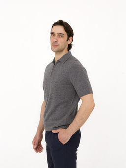 Джемпер-поло из кашемира 17075 графит