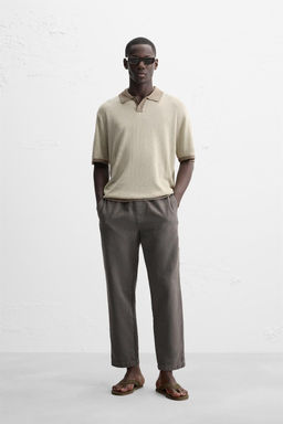 CONTRAST KNIT POLO SHIRT