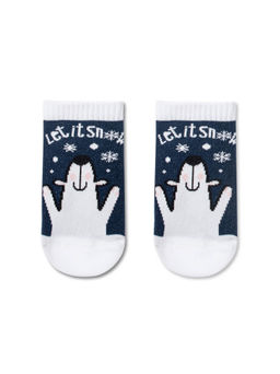 Цена за 2 пары CONTE-KIDS Новогодние носки Let it snow т.синий