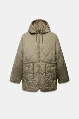 WATER-REPELLENT HOODED PUFFER JACKET - Zara фото 10