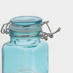 Банка для хранения сыпучих «Квадрат», 100 мл, 5.5×8 см, с бугельным замком, стекло, МИКС