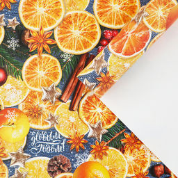 Цена за 10 шт. Бумага упаковочная глянцевая Пряные мандарины, 70 100 см - Дарите счастье фото 3