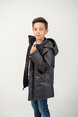 Парка "Рич" для мальчика темно-серый