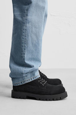 LACE-UP LEATHER BOOTS - Zara фото 12