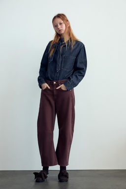 RELAXED BALLOON MID-WAIST TRF JEANS - Zara фото 34