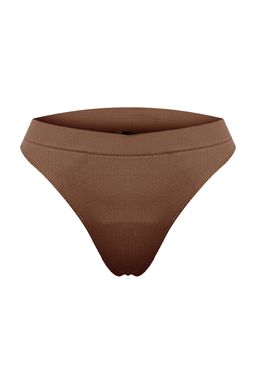 Trendyolmilla Kahverengi-Nude 2li Paket Seamless/Dikissiz Tanga Orme Kulot THMAW23KU00139  фото 16