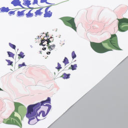 Наклейка интерьерная цветная «Малышка с огромным букетом», пластик, 40×60 см