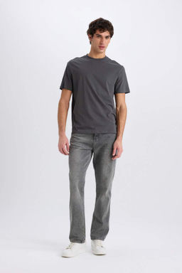 New Regular Fit Bisiklet Yaka Basic Duz K?sa Kollu Tisort - Defacto фото 4