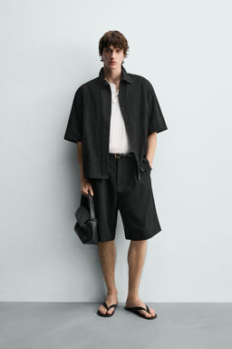 CAMISA JACQUARD BORDADO / Negro